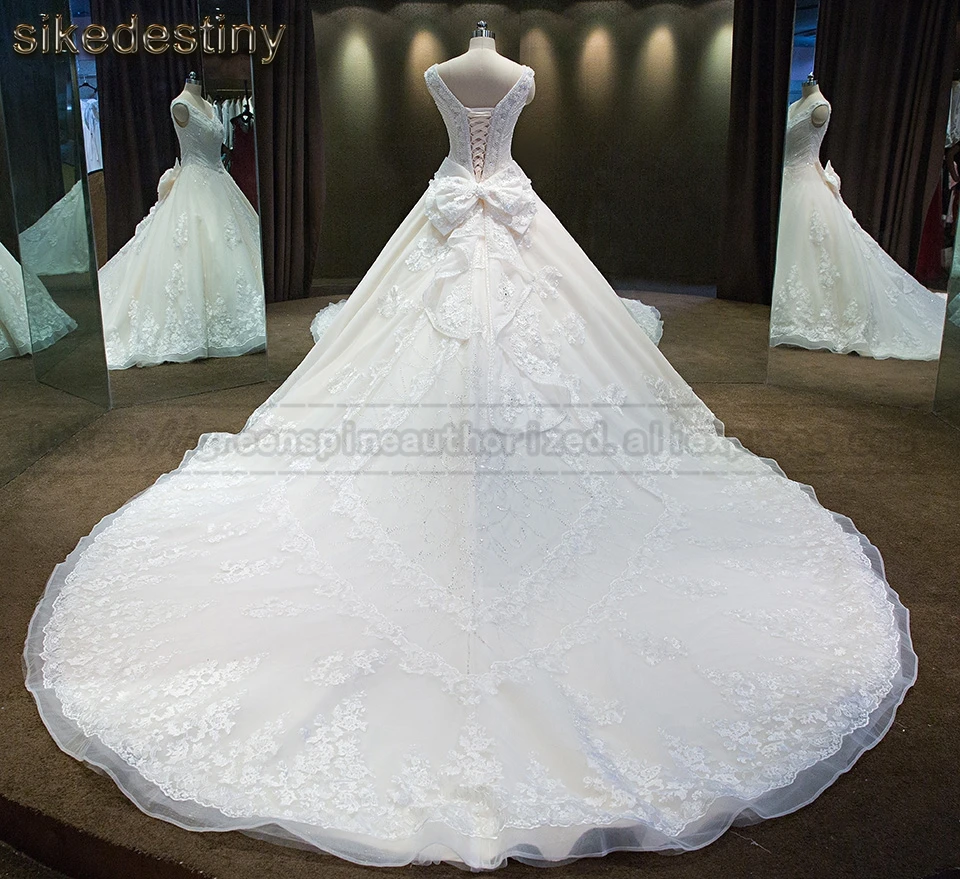 Настоящая фотография с v образным вырезом Свадебное платье без ремешков на