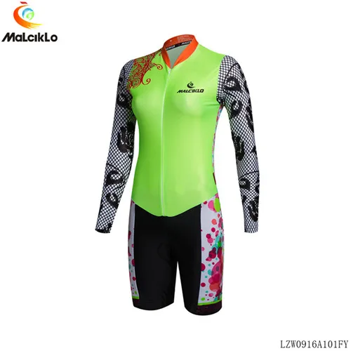 Malciklo Триатлон Skinsuit Черный Спортивные костюмы Майо Ropa Ciclismo Велоспорт Джерси с длинным рукавом велосипед Костюмы для Для женщин - Цвет: Jumpsuit  Sets