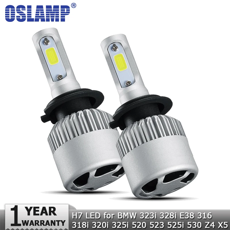 Oslamp H7 светодиодные лампы для фар Hi lo COB 72 Вт 8000lm Автомобильные фары BMW 323i 328i E38 316 318i