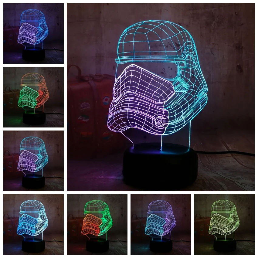 Новинка Звездные войны 3D ночник светильник RGB светодиодный смешанный 7 цветов для