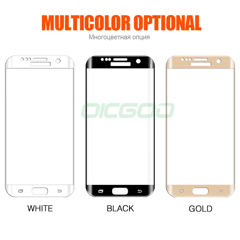 OICGOO 9H полное покрытие из закаленного стекла для samsung Galaxy S7 Edge S6 Защита экрана