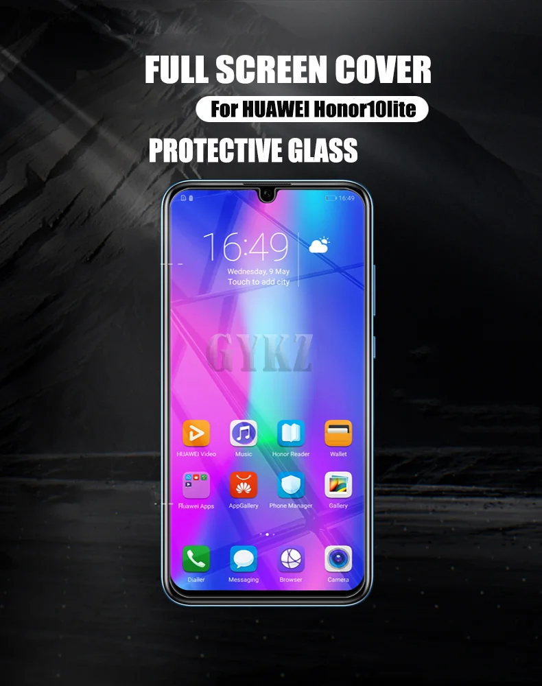 Полноэкранное покрытие из закаленного стекла для huawei Honor 10 lite, защитное стекло против Blu ray для huawei Honor 10 10 lite, стеклянная пленка