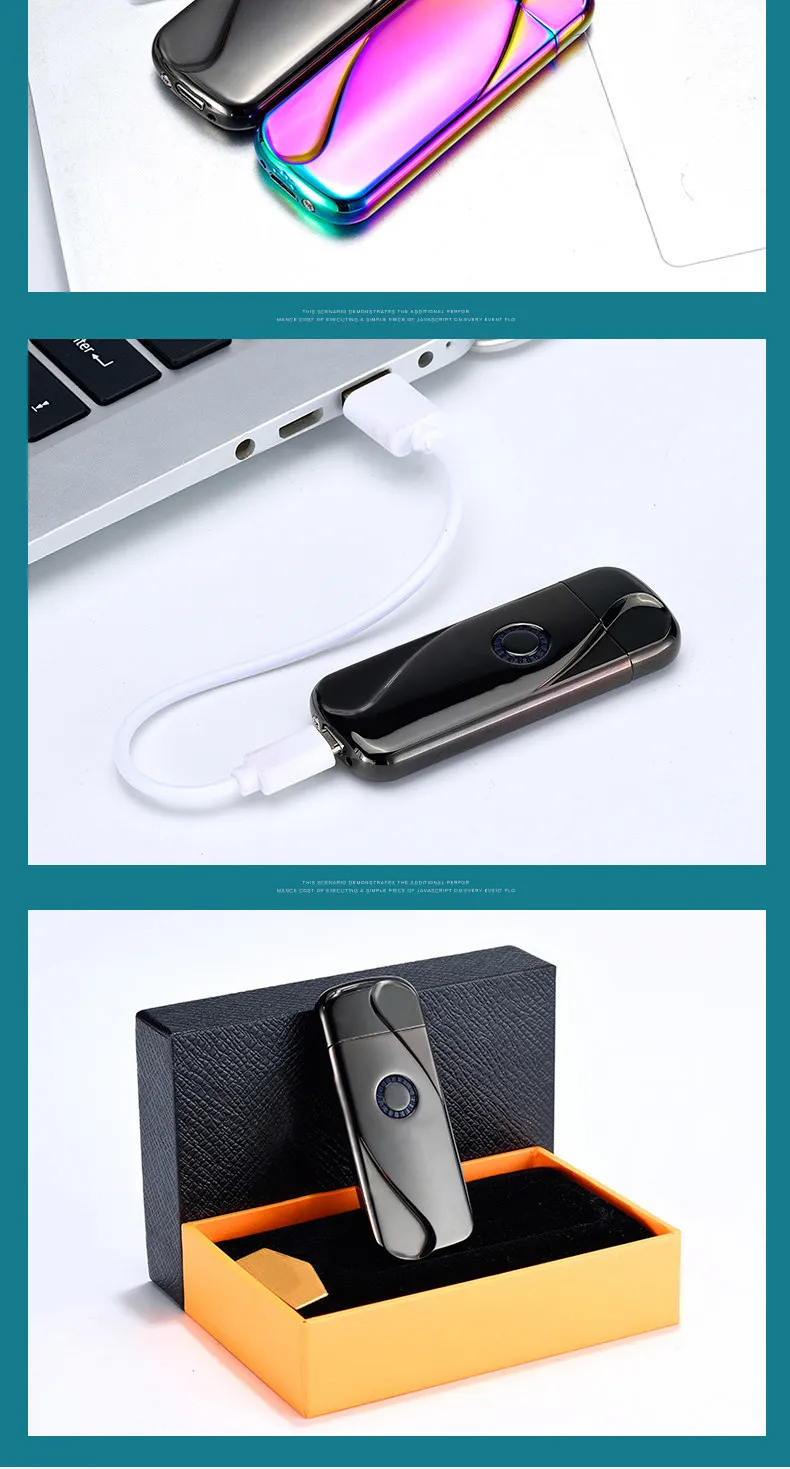 Металлическая ультратонкая USB перезаряжаемая Зажигалка электронная сигарета зажигалки беспламенная импульсная ветрозащитная электрическая катушка зажигалки зажигалка usb