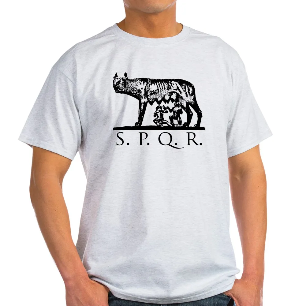 

В римском стиле она волк Spqr светильник футболка 2019 летние футболки для мужчин забавные Изделие из хлопка с короткими рукавами, футболки из х...