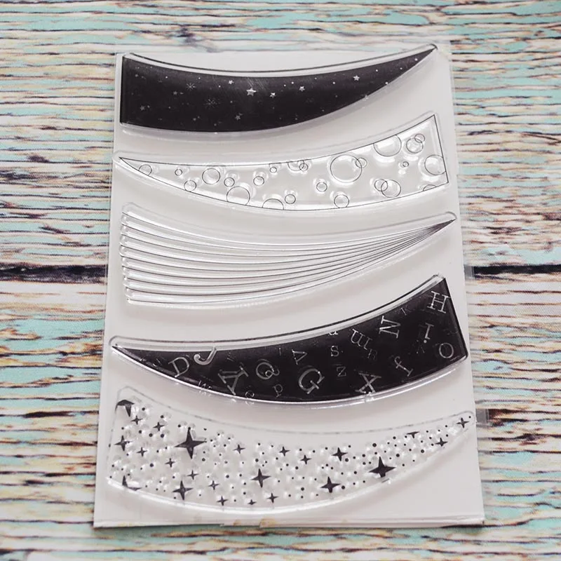 Прозрачный прозрачный штамп со звездами для скрапбукинга сделай