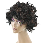 Soowee кудрявые синтетические волосы черно-коричневые короткие парики для косплея парик для вечерние для черных женщин и мужчин головной убор аксессуары для волос