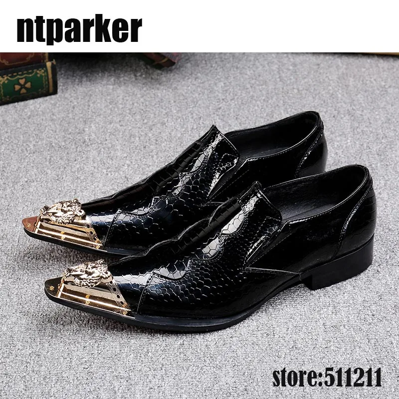 Ntparker/мужские туфли в британском стиле итальянские модельные туфли на высоком подъеме Свадебные танцевальные туфли из натуральной лакированной кожи для мужчин EU38-46