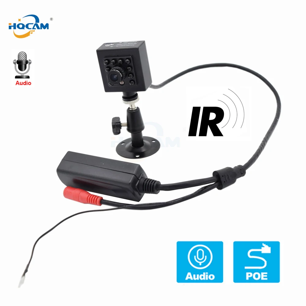 HQCAM 1080P 960P 720P POE Audi Onvif 25FPS Домашняя мини IP камера видеонаблюдения Встроенный