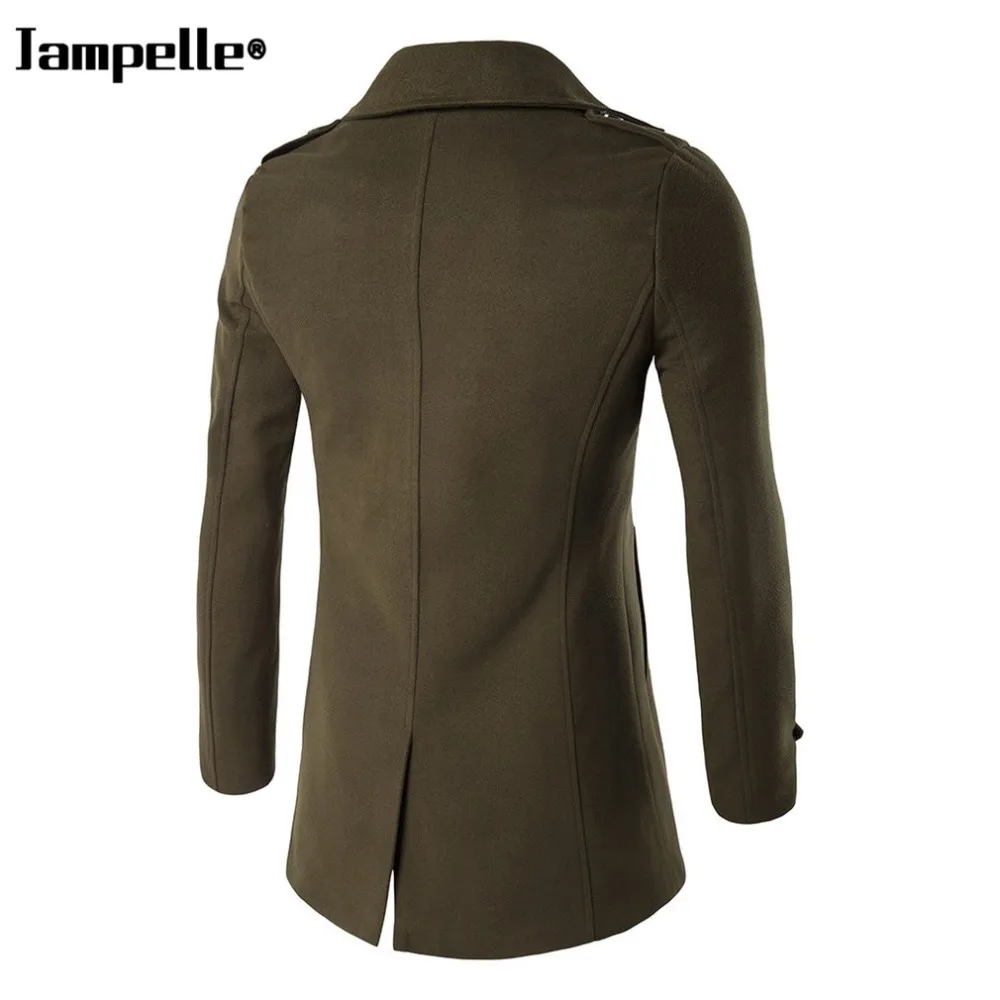 Зимняя мужская куртка утепленное шерстяное пальто приталенные куртки модная