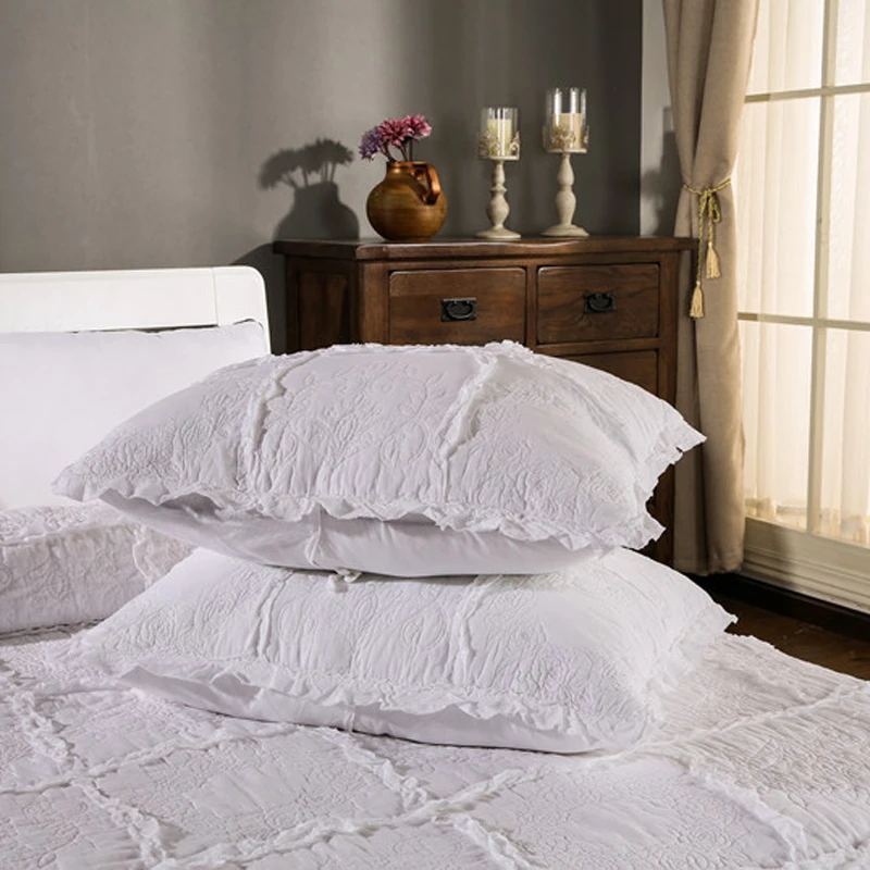 ROMORUS роскошный Дворцовый стиль 3 шт./комплект белое 100% хлопковое стеганое