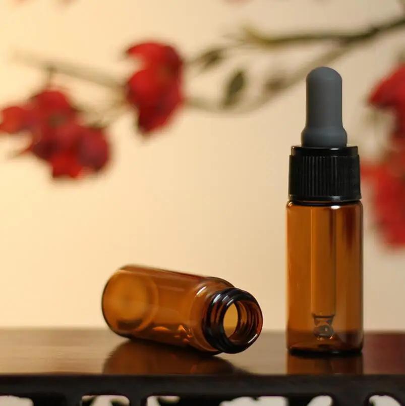 10ml Empty Amber Glass Essential Oil Dropper Bottle Mini Brown Vials lin2885 | Дом и сад