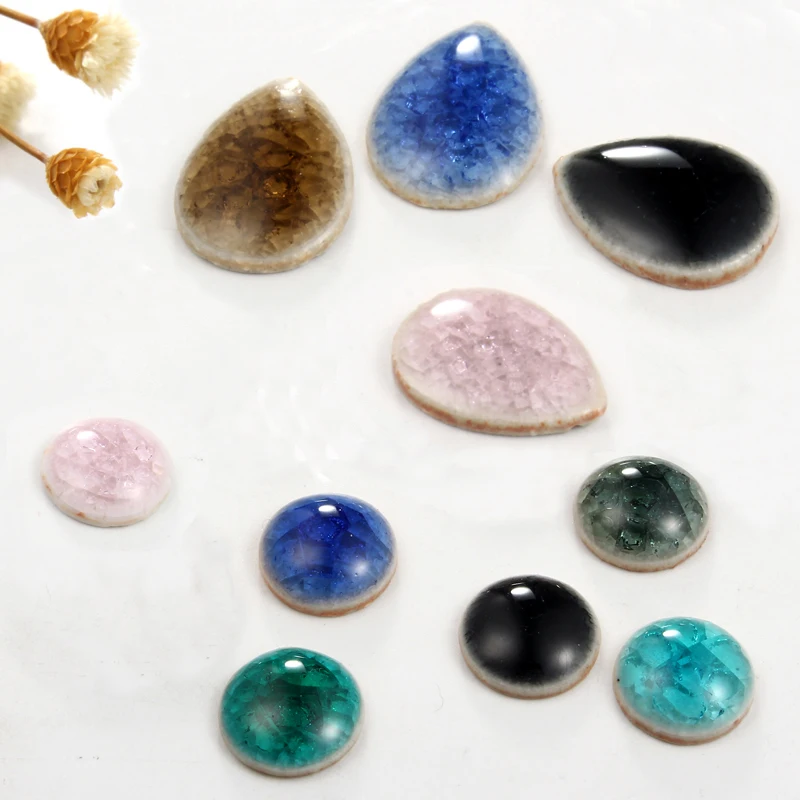 5 шт Круглые каплевидные керамические Китайские стеклянные капли из бисера