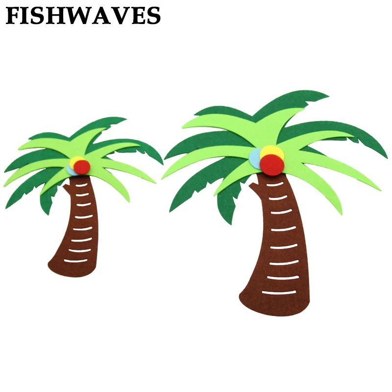 FISHWAVES большой кокосовой пальмы Войлок резки валяния Diy малыш детский сад украшения Стикеры Детская домашняя декорирование стен