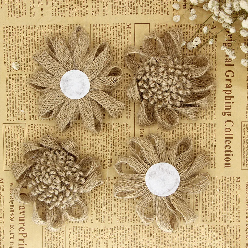 2 шт. льняной кружевной бант натуральный джутовый Мешковина лента из мешковины с