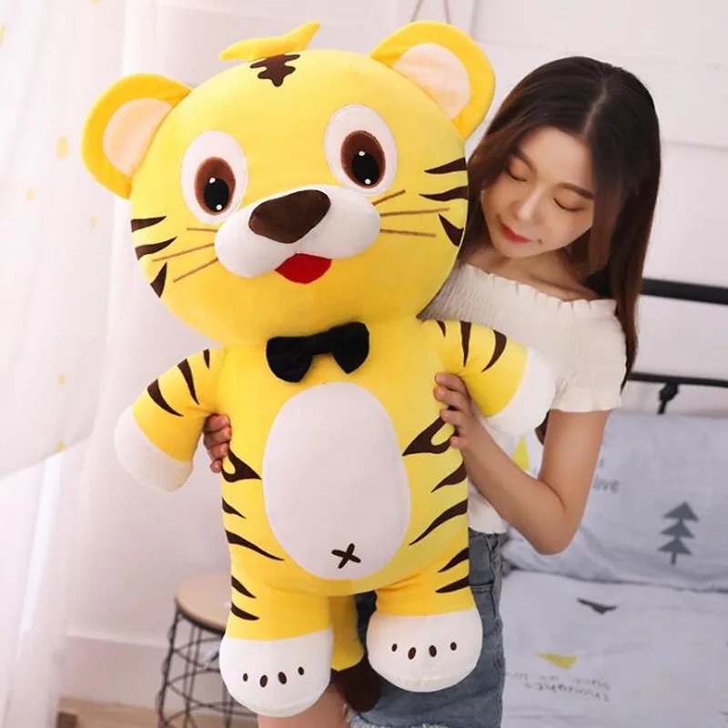 25-45cm Soft Stuffed Animals Lying Tiger Plush Toys Pillow Lion Peluche Kawaii Leopard Doll Girl For Children | Игрушки и хобби