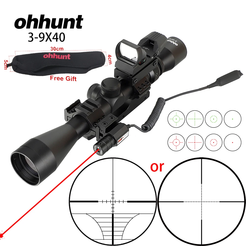 Ohhunt 3-9X40 охотничий комбинированный прицел проволока дальномер Сетка арбалет или Mil точка Сетка прицел тактические оптические прицелы