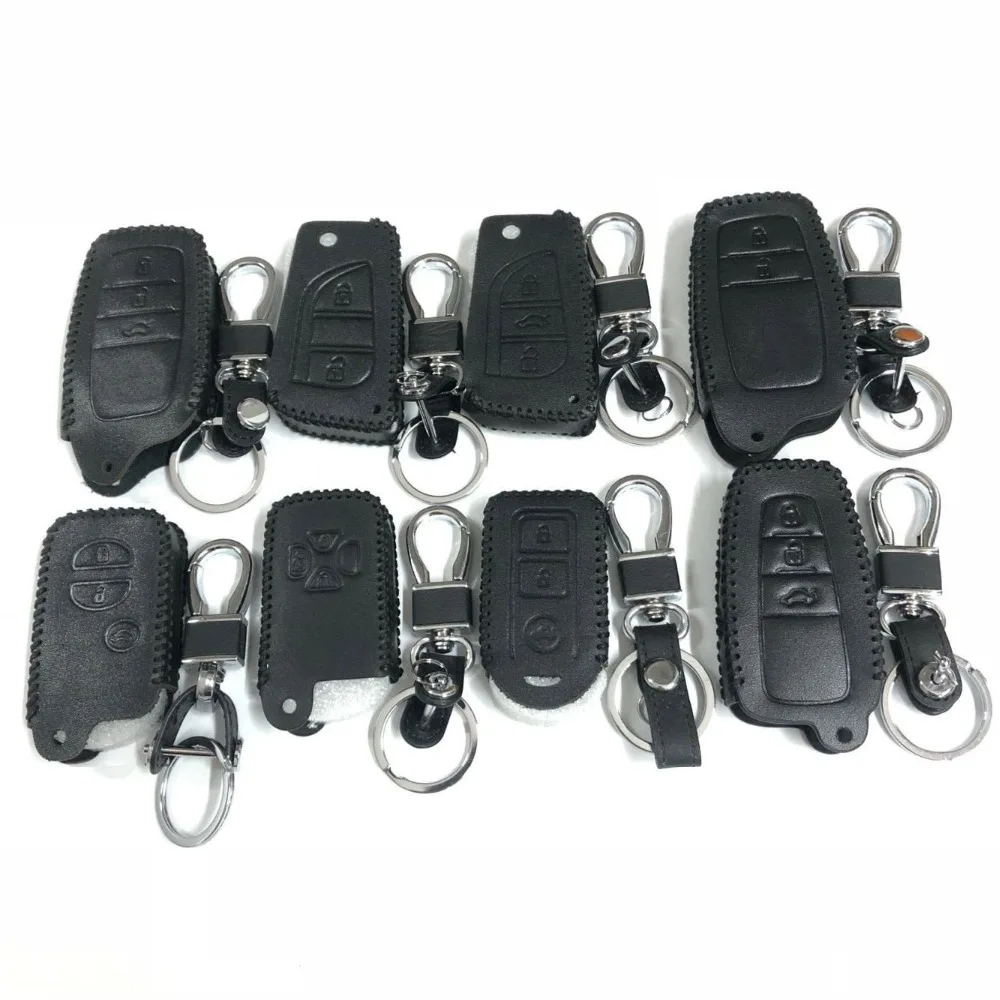 Кожаный чехол для автомобильного ключа Toyota Land Cruiser Prado Camry Prius Корона CHR Fortuner 200 LC200