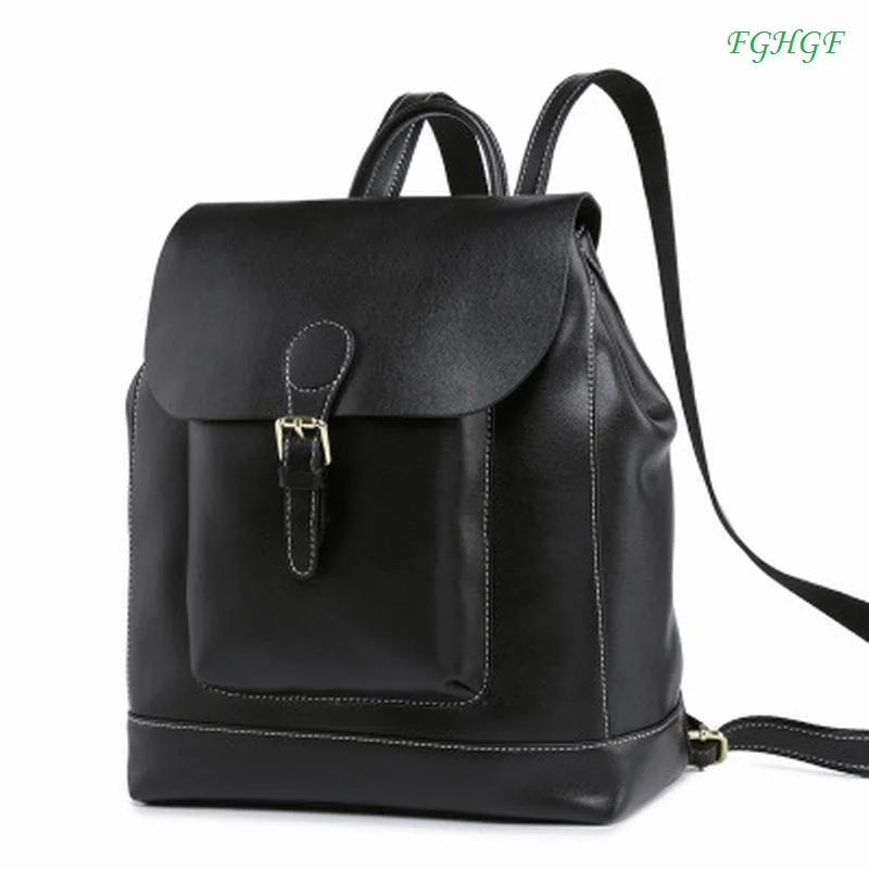 New Korean version of the trend wild casual leather cowhide bags fashion college wind large capacity bag | Багаж и сумки