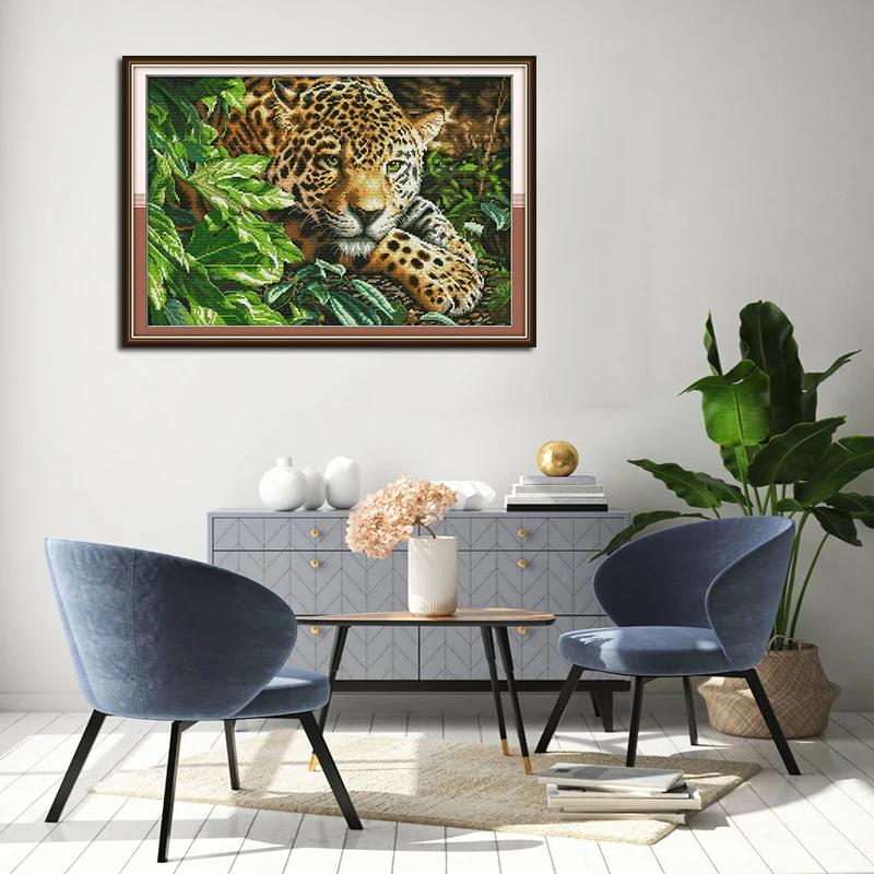 NKF Новое поступление Leopard рукоделие DMC DIY Ручная работа 11CT 14CT наборы для вышивки