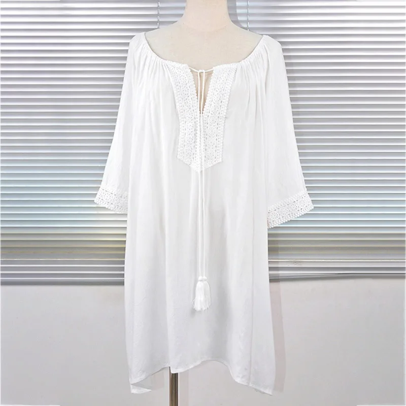 2019 новые модные женские элегантные чехлы с кисточками и вырезами кружевные