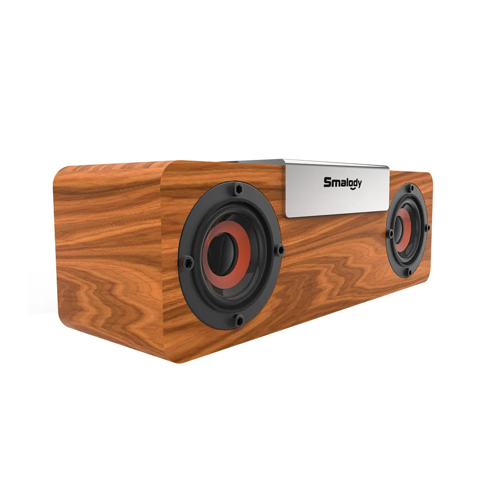 Портативный деревянный Bluetooth беспроводной динамик 3D Hi Fi стерео TWS