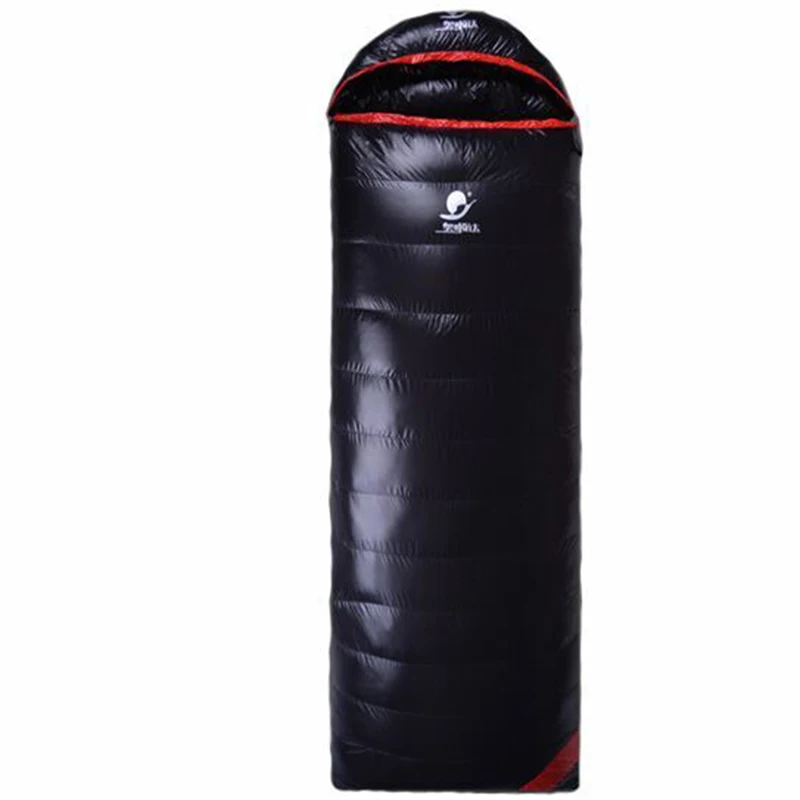 Black 1800g Filling Пуховик на гусином пуху, белая 1500/1800/2000 г заполнения теплые удобные Водонепроницаемый Кемпинг взрослый зимний спальный мешок Ленивый Сумка Sac De Couchage - Цвет: Black 1800g Filling