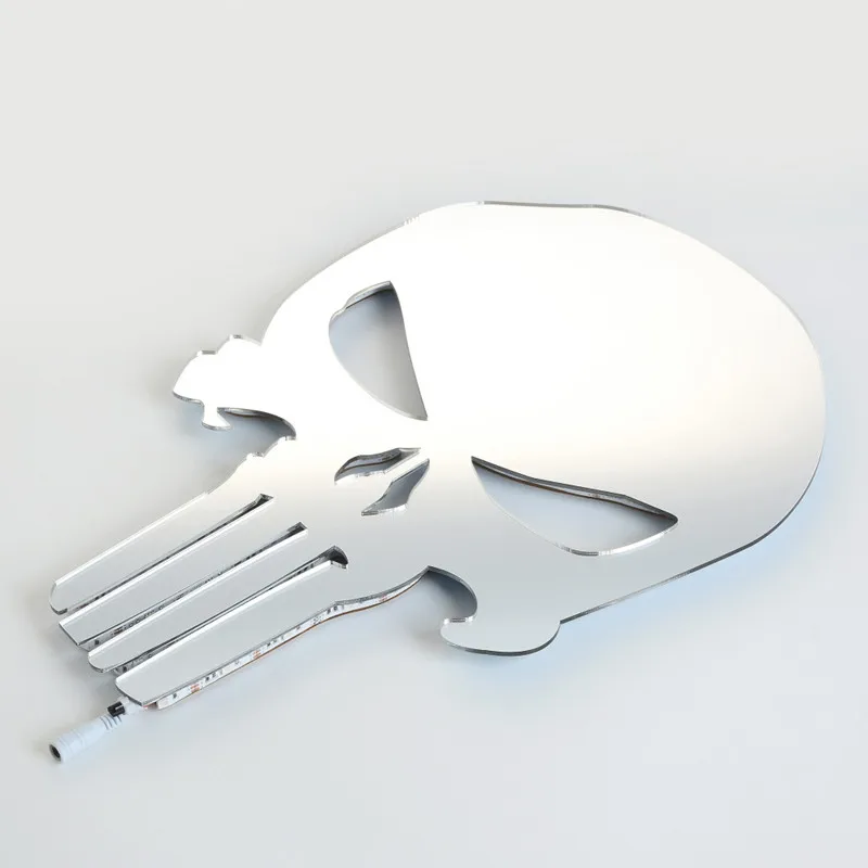 HZFCEW USB светодиодный настенный светильник с черепом цветной зеркальный