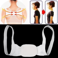 1pcs adjustable therapy posture body shoulder support belt brace back corrector braces supports polyester white elastic