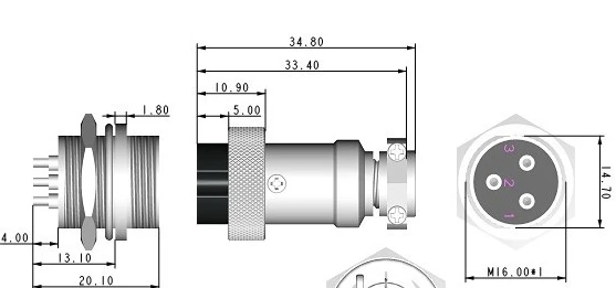 

GX16 locking Connectors Aviation Plug Socket 2/3/4/5/6/7pin 125v 5a