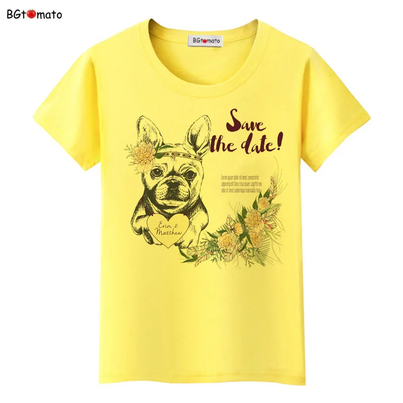 BGtomato Новинка! Классные летние рубашки серии Lovely dog Популярные топы футболки