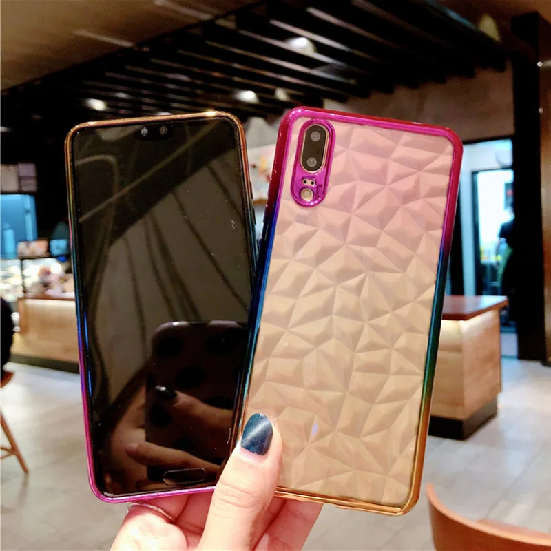 Gradient Soft Silicon case For Huawei P30 P20 mate 20 10 lite honor 8A 8C 7a pro Y6 Y9 2019 Y5 Y7 Prime 2018 P smart Phone cover |