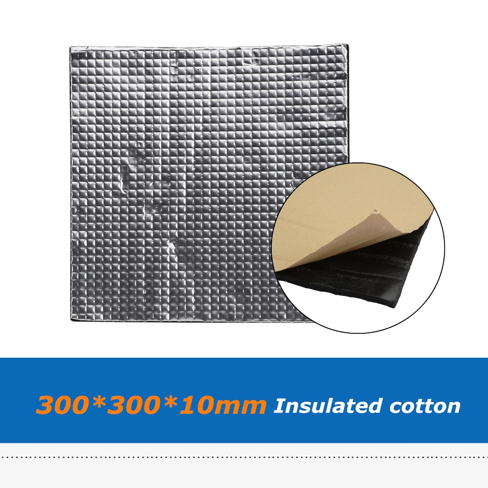 

3D Printer Heatbed Parts 300*300*10mm Hot Bed Insulation Rubber Cotton Sticker, Water-Proof Insulated Sheet