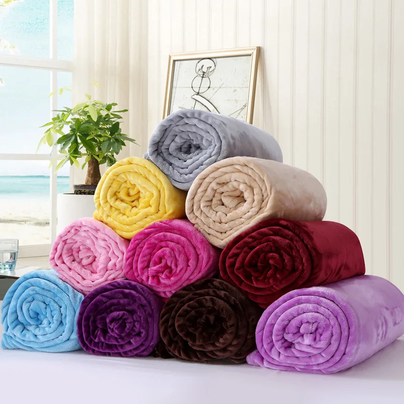 Мягкое пушистое однотонное Флисовое одеяло FUNBAKY мягкая ткань для взрослых 200x230 см