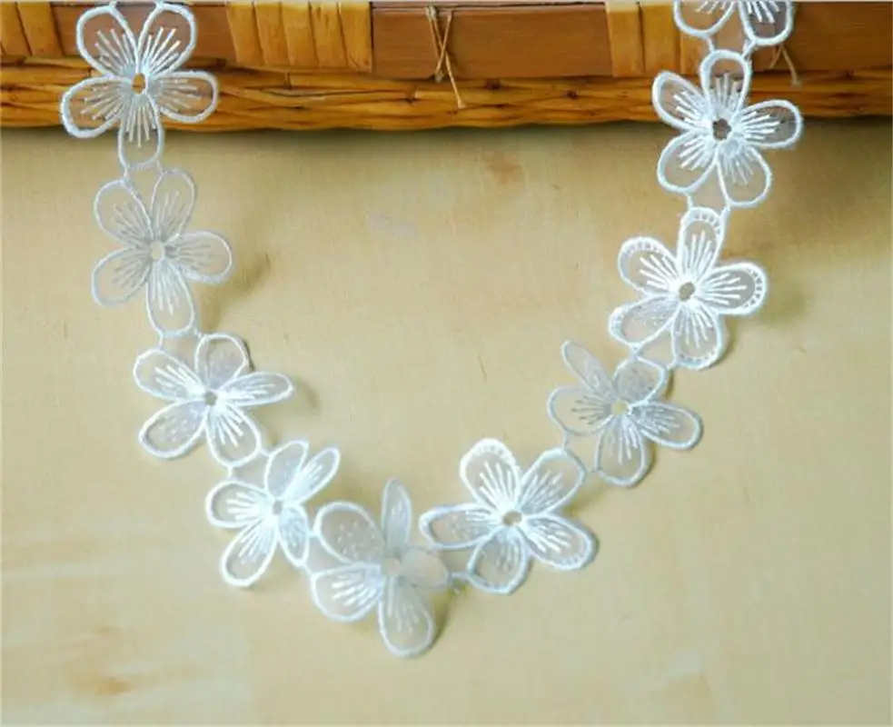 H302 2 ярдов бабочка растворимое кружево отделка топ Вязание свадьба вышивка Diy