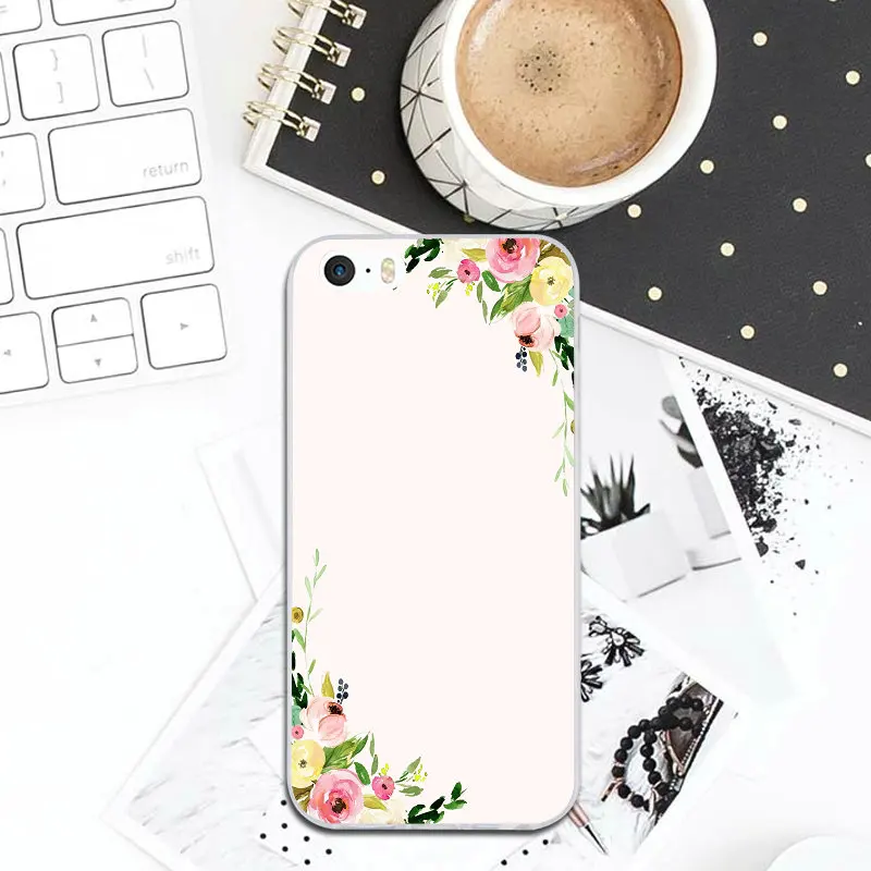 Мягкий ТПУ мобильного телефона Чехлы для iPhone X XR XS Max 6 S плюс 7 plus 8 SE 5 5S 5C 4S цветок