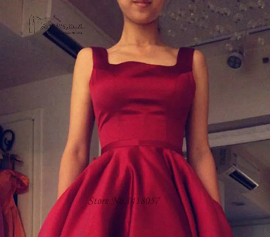 Классический 1950-х годов платье для выпускного вечера короткий красный