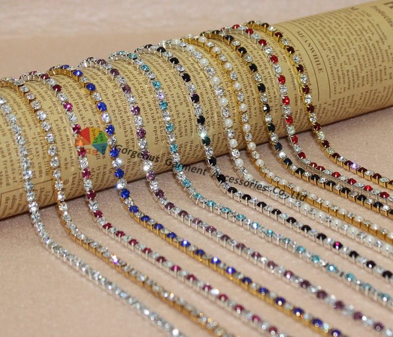 Цепочка из серебра с аметистом 10 ярдов 4 мм|crystal chain|crystal browbandscrystal ss16 |