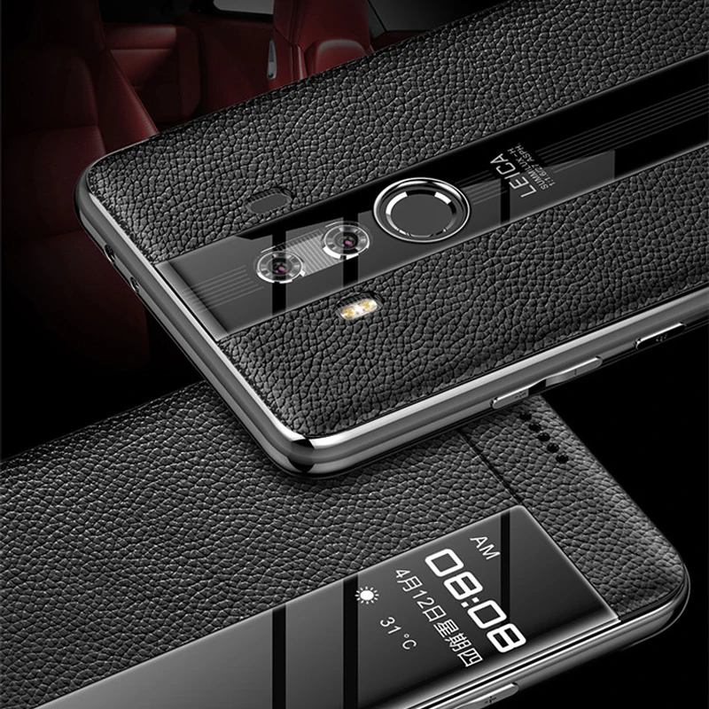 Роскошный чехол из натуральной кожи для huawei mate 10 pro чехол mate 10 кожаный флип-чехол для huawei mate 10 Pro mate 9 Защитная крышка