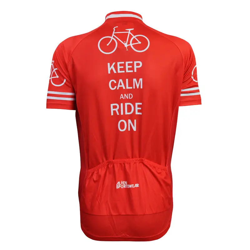 Фото Alien спортивная одежда KEEP CALM AND Ride ON узор для мужчин Топ рукав красная верховой езды Alien спортивная одежда KEEP CALM AND Ride ON узор для мужчин Топ рукав красная верховой езды