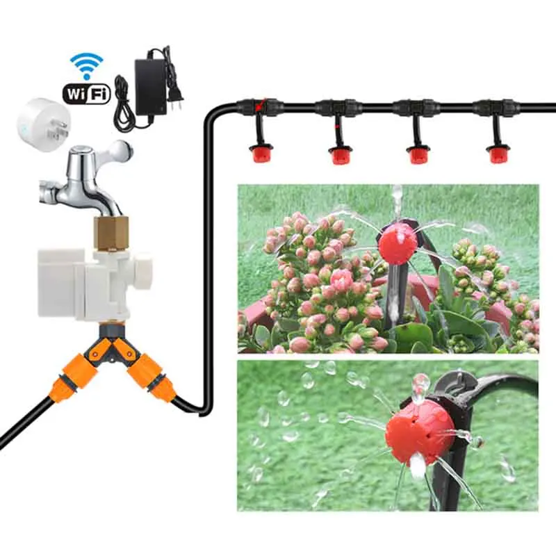 Phone Wifi Control Garden Irrigation System Drip irrigation Watering Timer Automatic Sockets Home Autoplay | Дом и сад