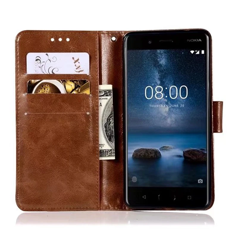 Effelon новый роскошный чехол для Nokia 8 телефона с отделением карт и подставкой