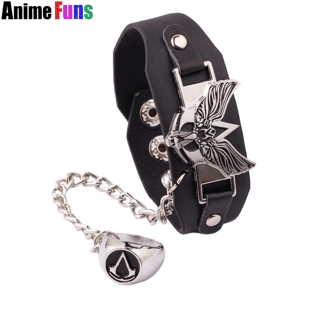 Кожаные браслеты и Game Assassins черный Панк искусственная кожа Knights Templar панк браслет