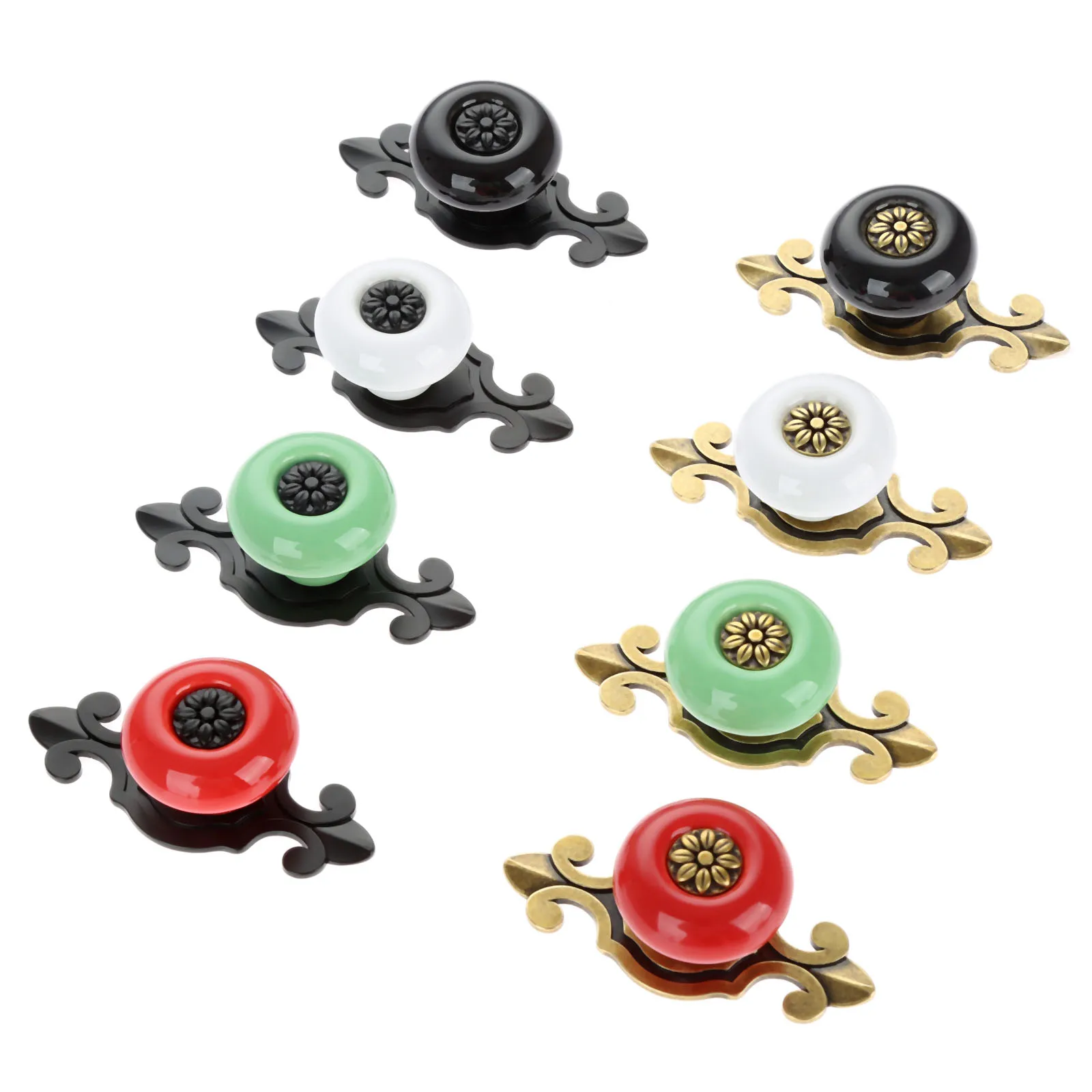 

Vintage Furniture Handles Ceramic Cabinet Knobs and Handles Door Cupboard Drawer Kitchen Pull Handles Furniture Fittings