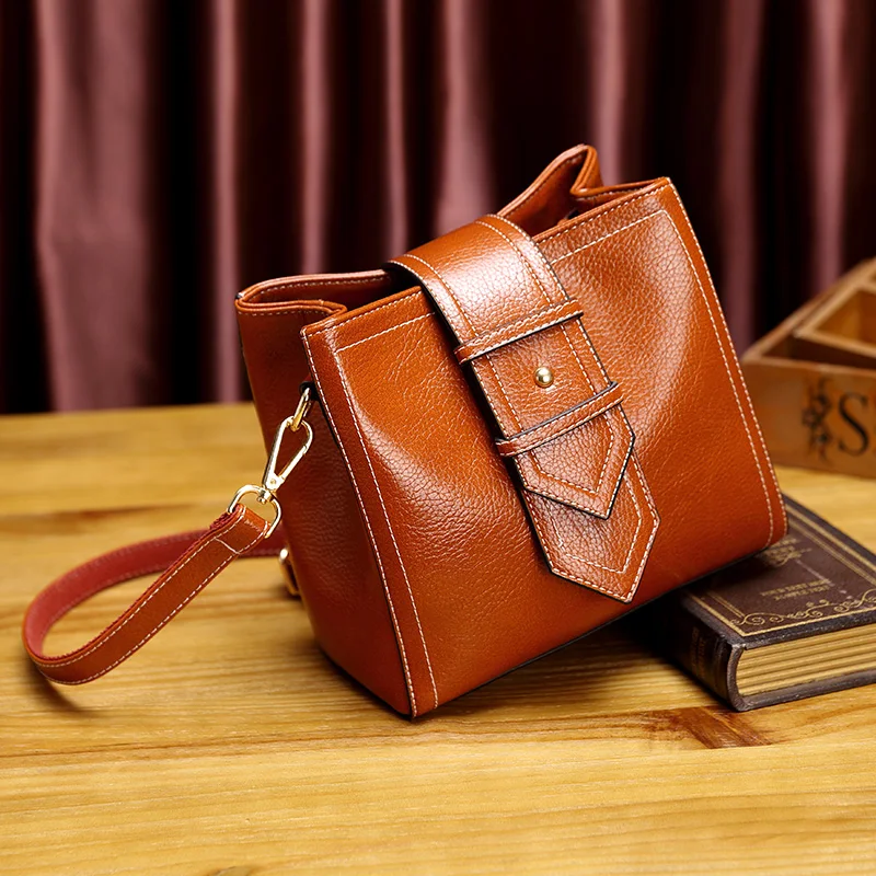 Модная женская сумка-мессенджер из натуральной кожи винтажные женские