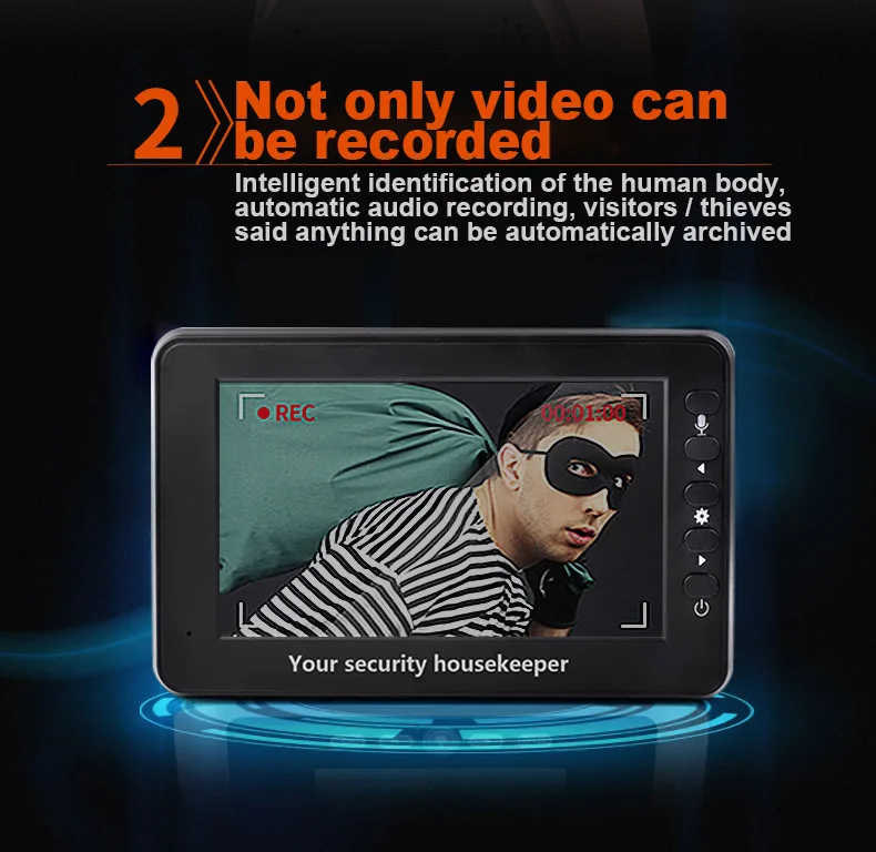 4,3 дюймовый ЖК-дисплей Широкоугольный глазок Viwer видео домофон