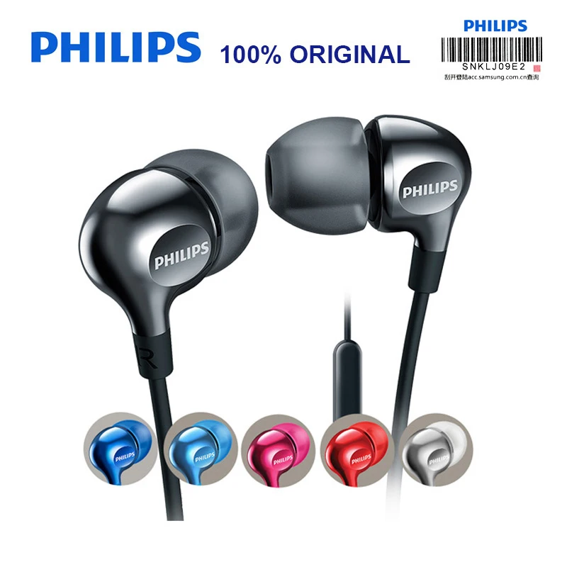 Новинка наушники вкладыши Philips SHE3705 стерео бас проводная гарнитура разъем 3 5 мм с