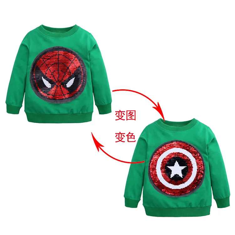 Long sleeve green Детская футболка одежда для маленьких мальчиков детская осенне-зимняя рубашка-свитер детский свитер весенняя одежда с капюшоном - Цвет: Long sleeve green
