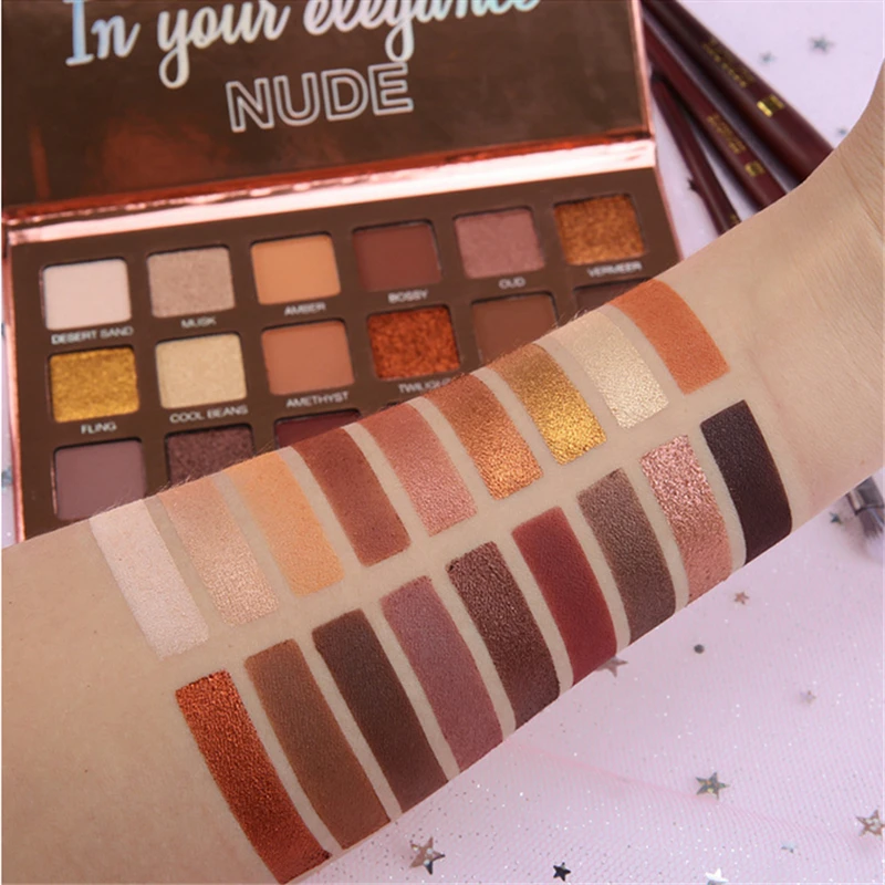 18 цветов Тени для век естественный &quotнюд&quot макияж не выцветает Пудра Палитра