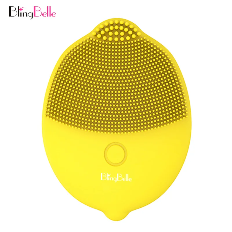 yellow BlingBelle силиконовая электрическая щетка для лица грязная кисточка для чистки пор силиконовая кисть для лица косметологическая для ухода за кожей лица Инструменты - Цвет: yellow