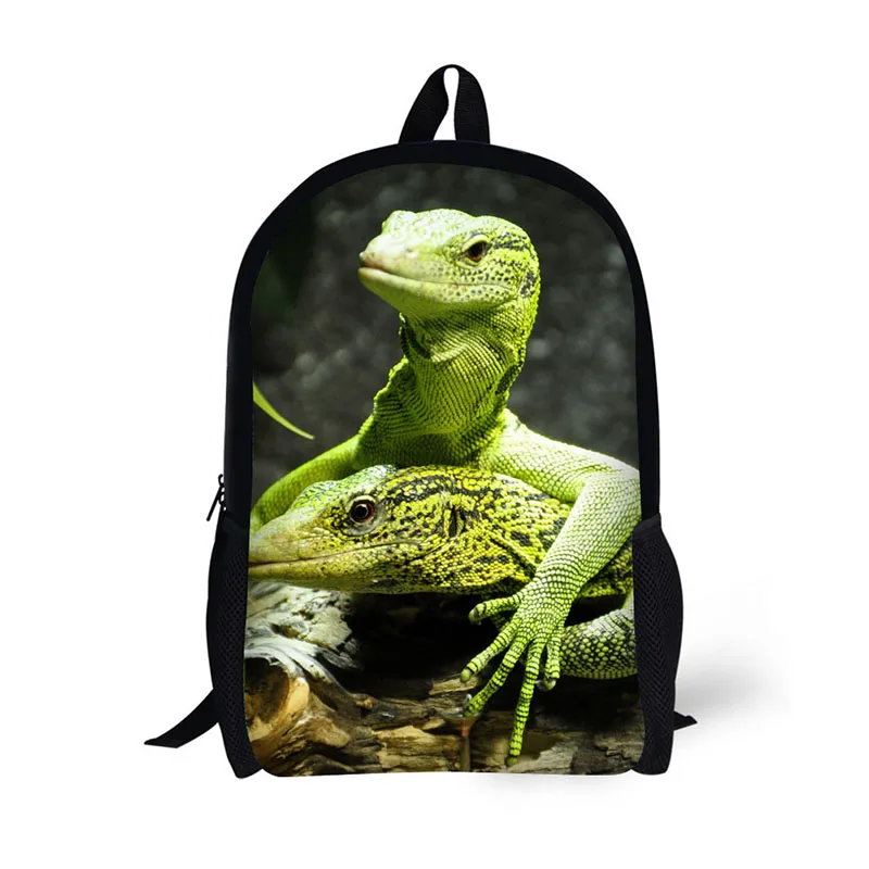 Черный рюкзак AnyFocus с рисунком ящерицы в виде животных для подростков крутой